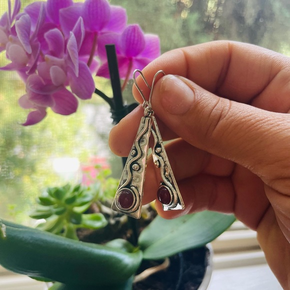 Natural Carnelian Gemstone Earring - Picture 5 of 6